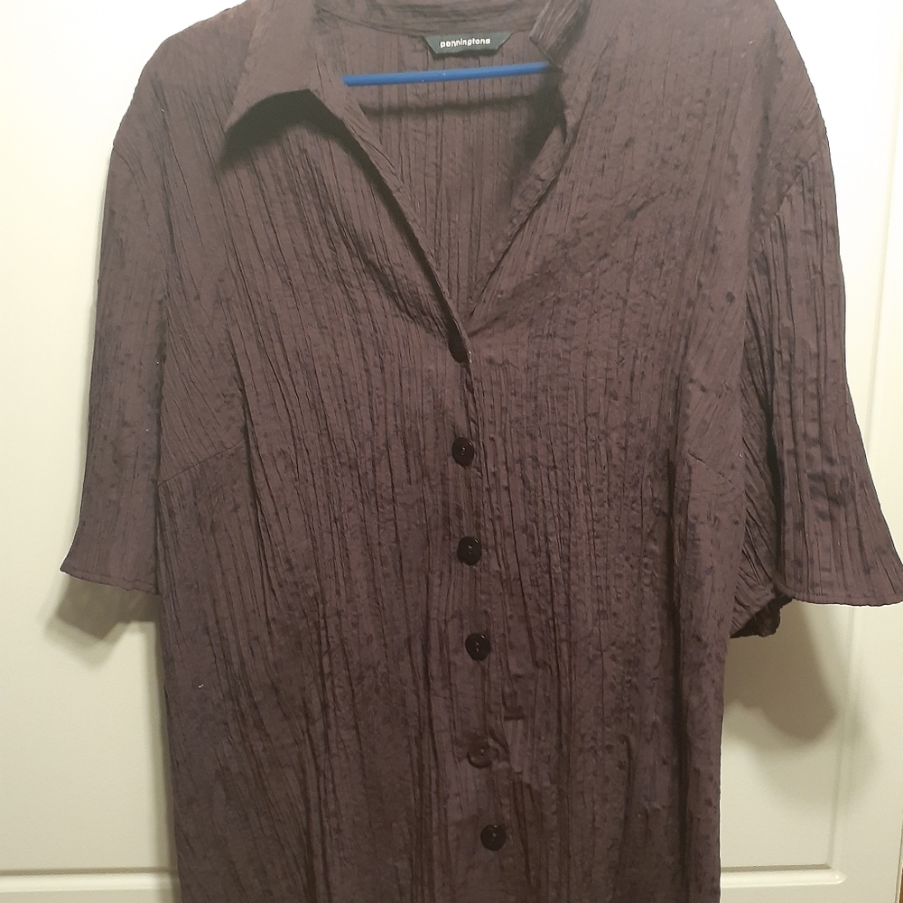 Purple Short Sleeve Blouse